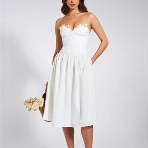 Miss Circle Rowan White Lace Drop Waist Corset Sundress NWT